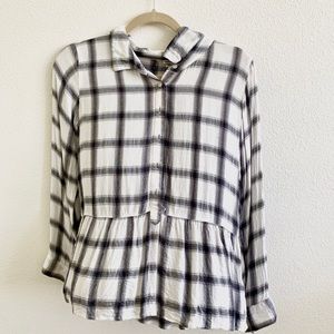 Plaid Top with Skirt Bottom